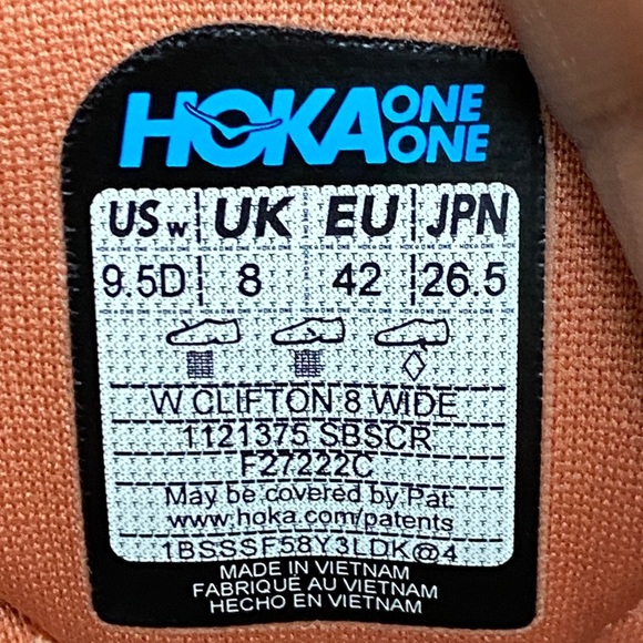 HOKA ONE ONE CLIFTON 8 SUN BAKED SHELL CORAL WOMEN’S RUNNING SNEAKERS SIZE 9.5 - Picture 17 of 17